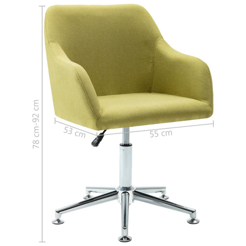 Swen Studio -  Swivel Dining Chairs 6 pcs Green Fabric (UK/IE/FI/NO only) (6x331503)